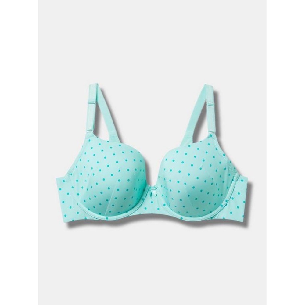 Torrid 48DD Perfect Coverage Lightly Lined Smooth Bra Mint Polka Dot Underwire